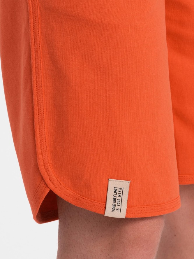 Męskie szorty dresowe z zaokrągloną nogawką - pomarańczowe V5 OM-SRSK-0105 - XXL