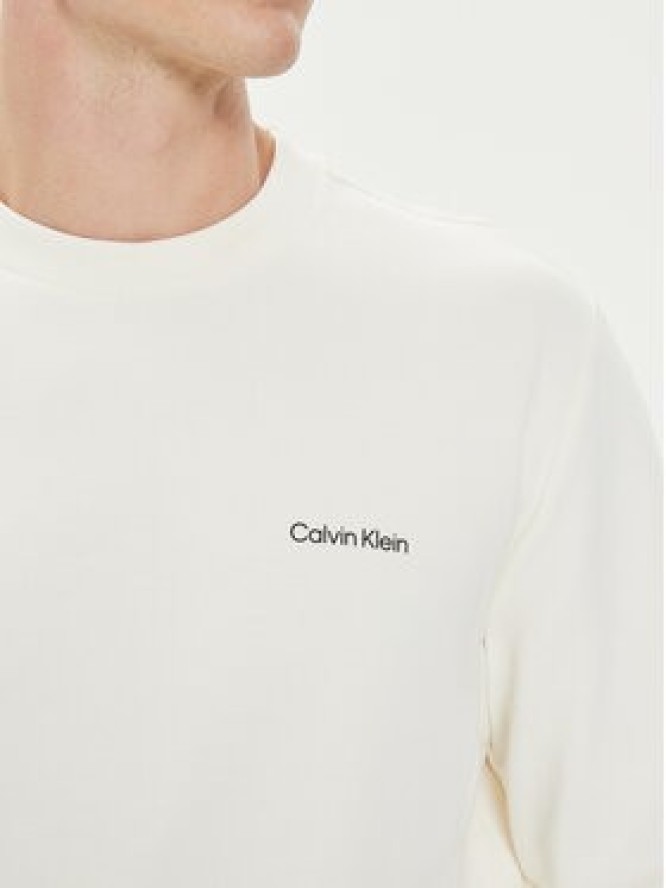 Calvin Klein Bluza Micro Logo K10K109926 Écru Regular Fit