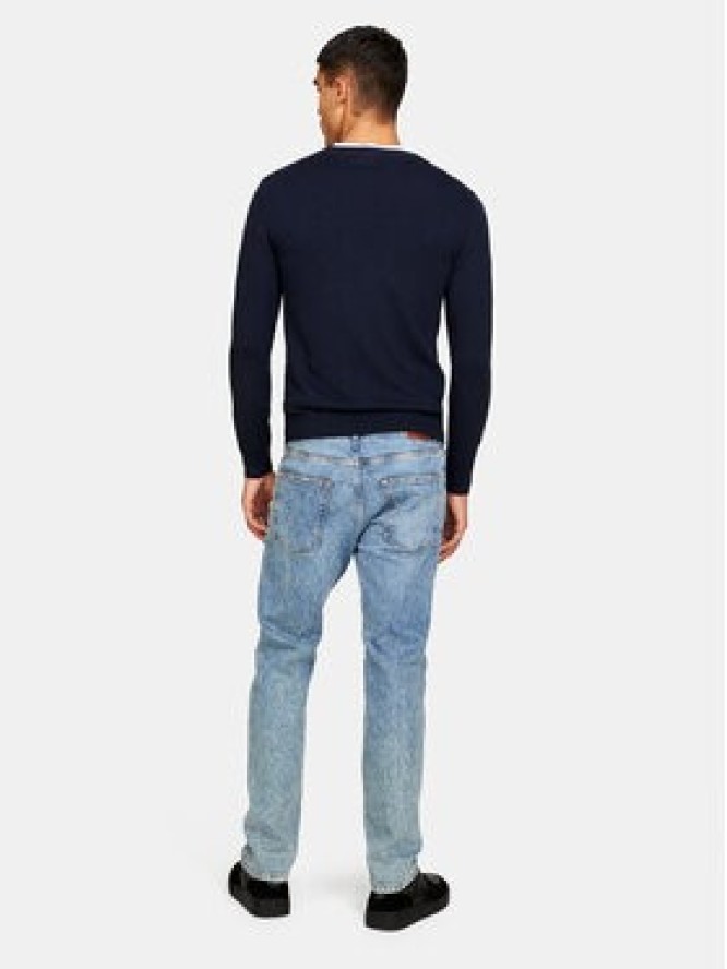 Sisley Sweter 10F2S1C78 Granatowy Slim Fit