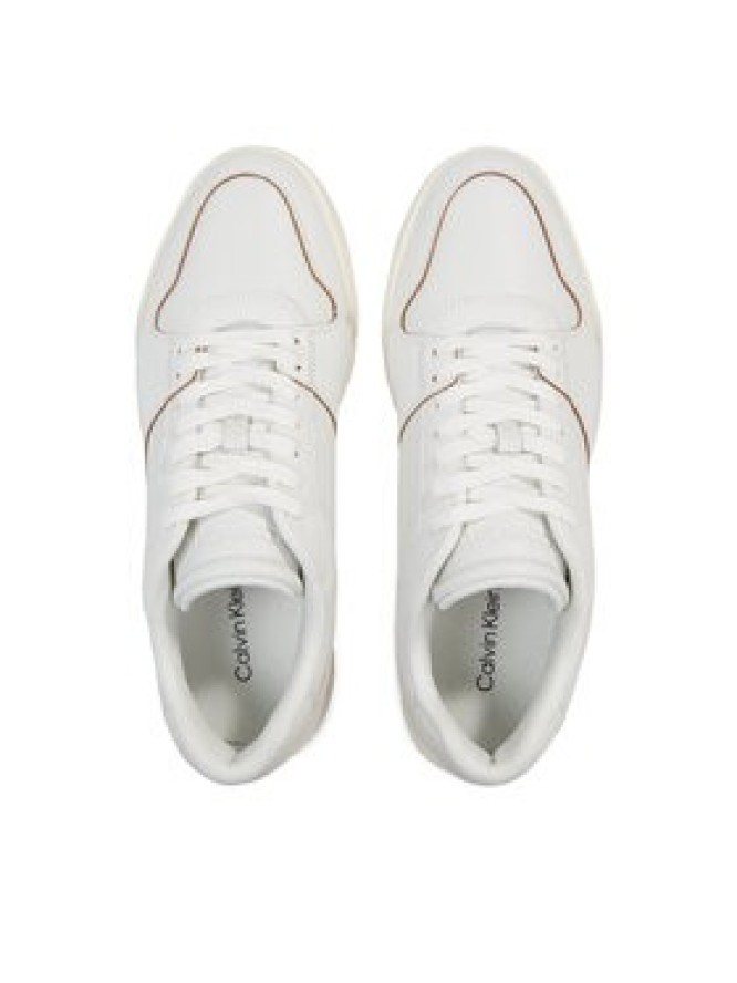 Calvin Klein Sneakersy Low Top Lace Up Lth HM0HM01173 Biały