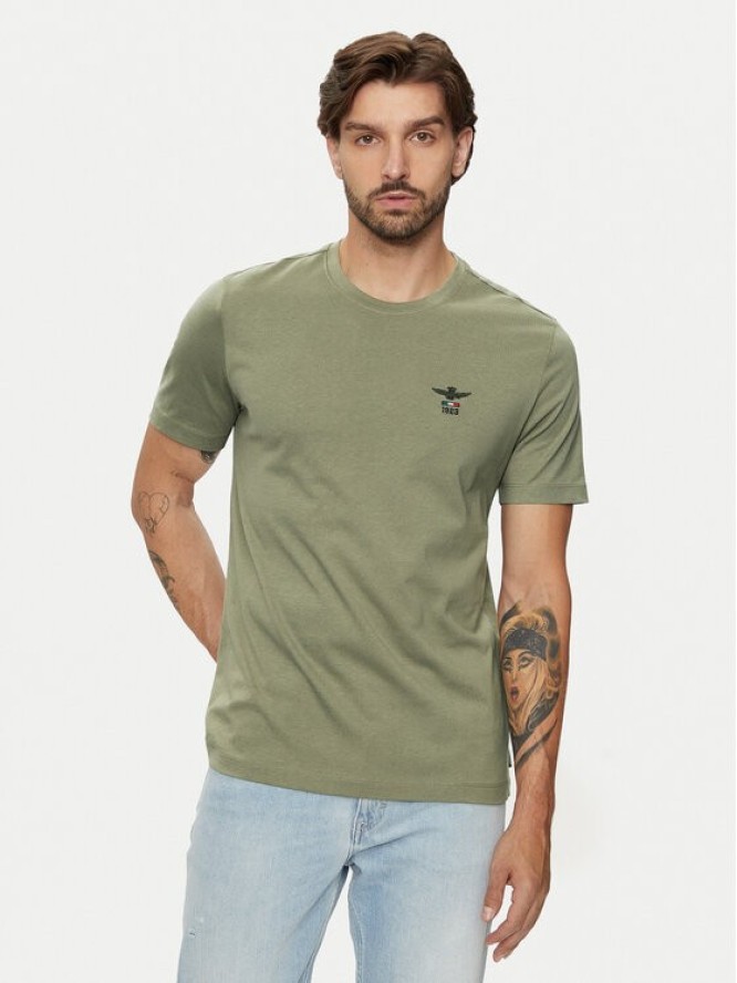 Aeronautica Militare T-Shirt 242TS2301J592 Zielony Regular Fit