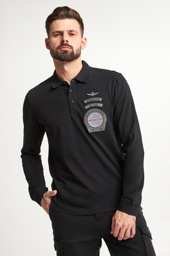 Longsleeve Polo męski AERONAUTICA MILITARE