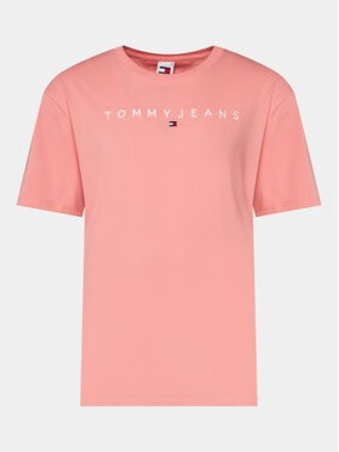 Tommy Jeans T-Shirt Linear Logo DM0DM17993 Różowy Regular Fit