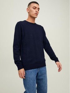 Jack&Jones Sweter 12212816 Granatowy Regular Fit