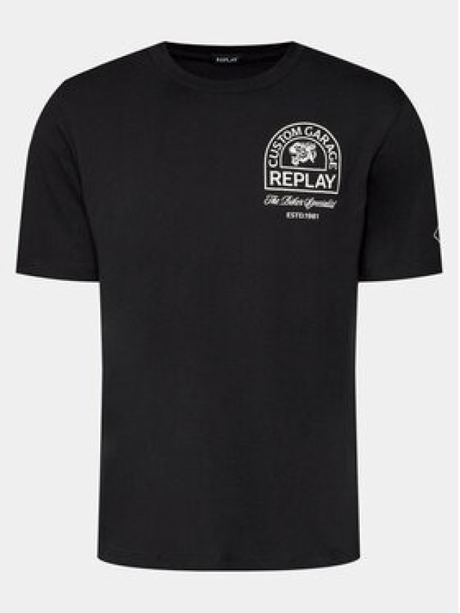 Replay T-Shirt M6837.000.2660 Czarny Regular Fit