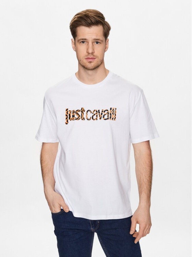 Just Cavalli T-Shirt 74OBHG02 Biały Regular Fit