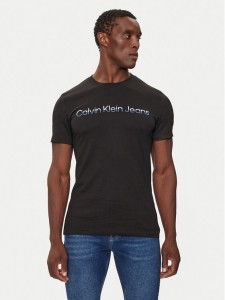 Calvin Klein Jeans T-Shirt Two Tone Institutional J30J325676 Czarny Regular Fit