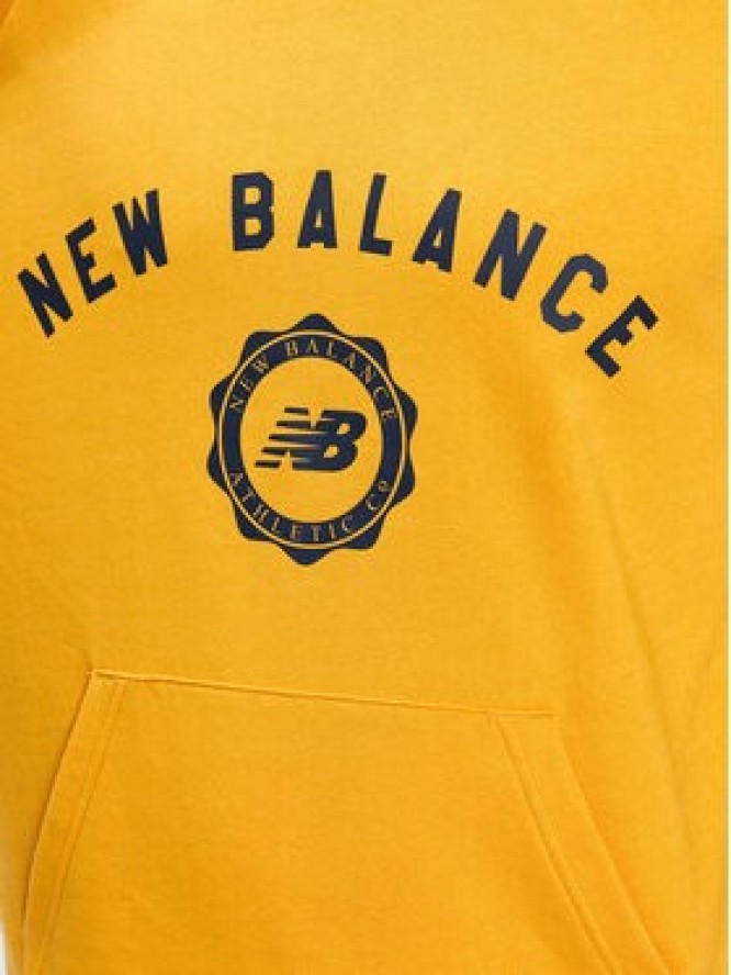 New Balance Bluza Dukserica Sport Seasonal French Terry MT31901 Żółty Relaxed Fit