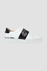 PHILIPP PLEIN Białe sneakersy Leather Lo-top