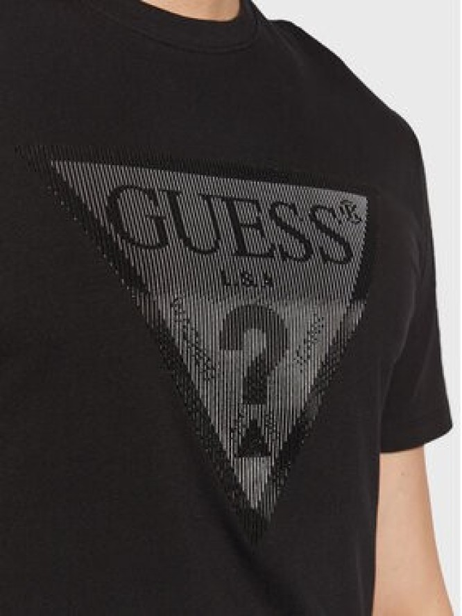 Guess T-Shirt Shiny Gel Triangle M3GI33 J1314 Czarny Slim Fit