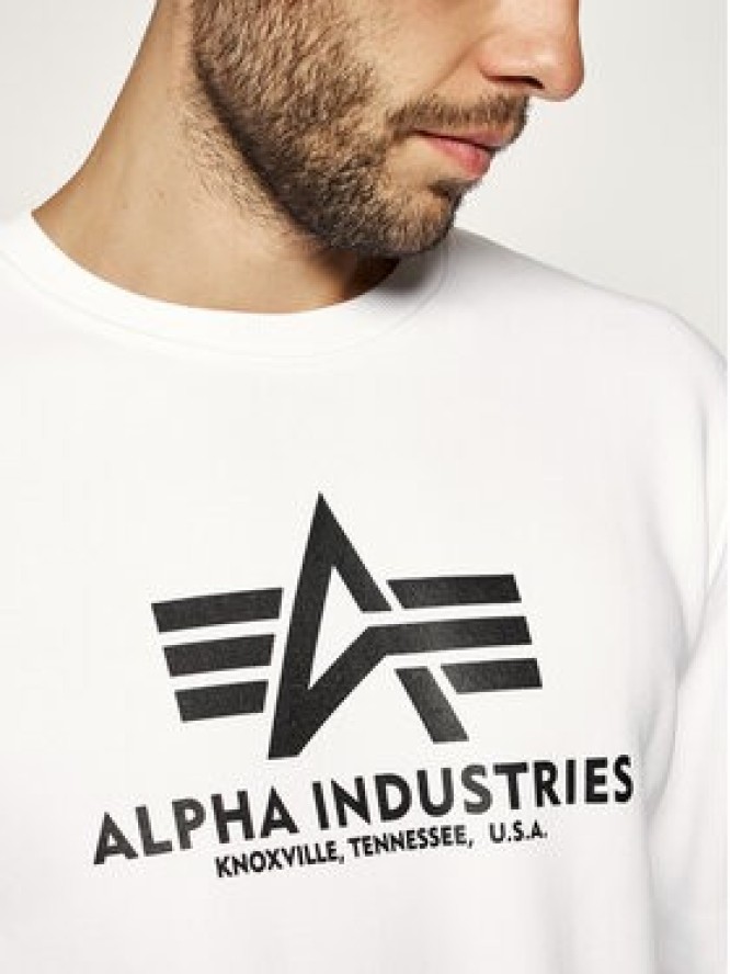 Alpha Industries Bluza Basic 178302 Biały Regular Fit