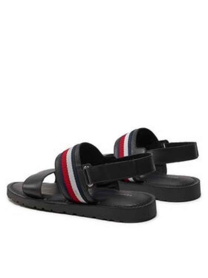 Tommy Hilfiger Sandały Core Hilfiger Lth Strappy Sandal FM0FM05009 Czarny