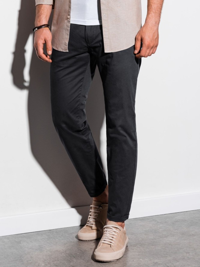 Spodnie męskie chino - czarne V2 P894 - L