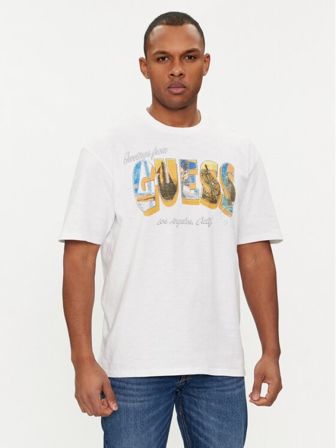 Guess T-Shirt M4GI44 KC6U1 Biały Regular Fit