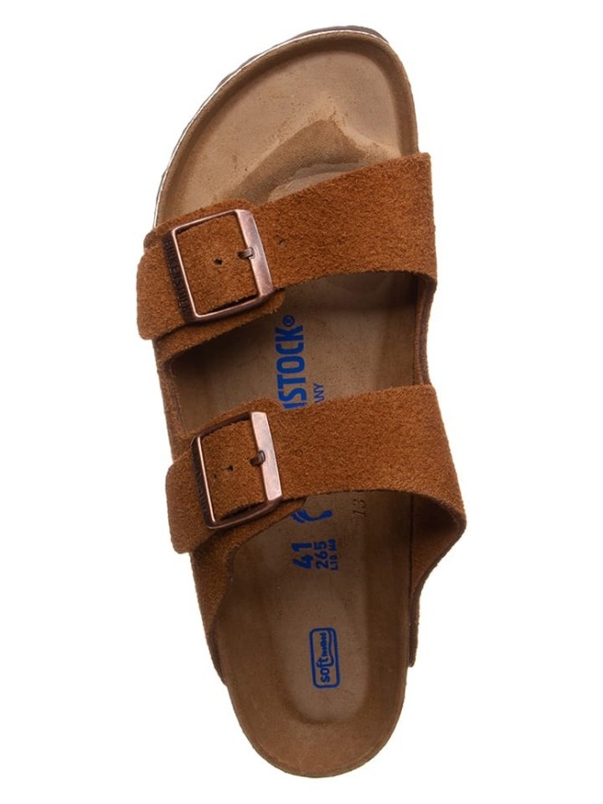 Birkenstock Skórzane klapki "Arizona" w kolorze jasnobrązowym rozmiar: 42