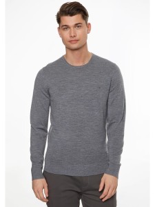 Calvin Klein Wełniany sweter w kolorze szarym rozmiar: XL