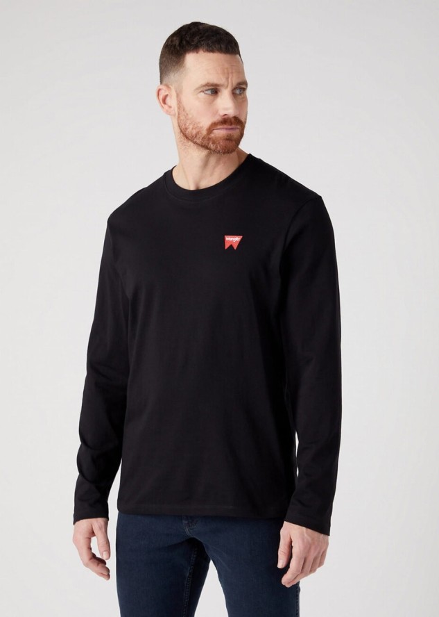 WRANGLER SIGN OFF TEE MĘSKA KOSZULKA Z DŁUGIM RĘKAWEM LONGSLEEVE BLACK 112341137