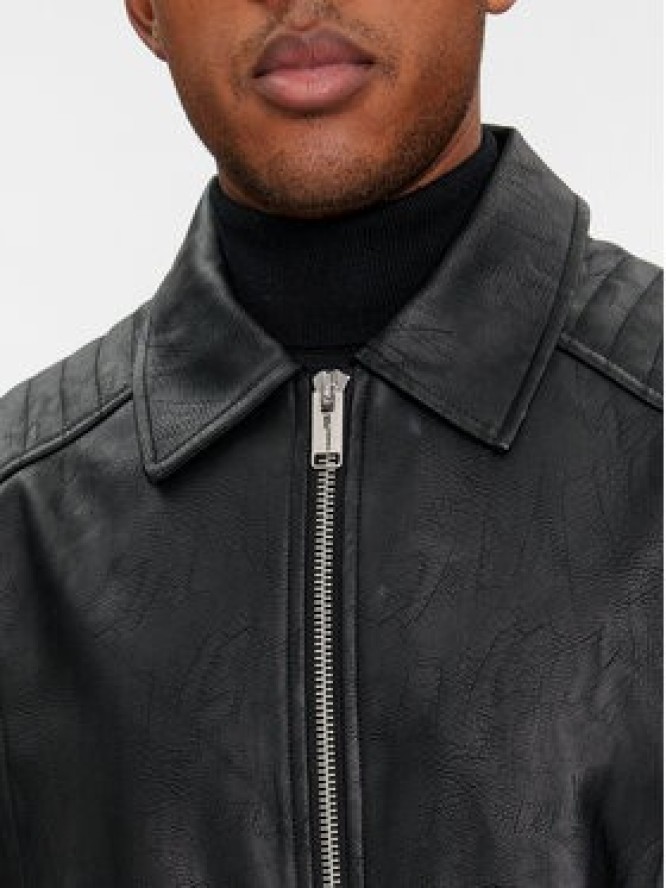 Karl Lagerfeld Jeans Kurtka skórzana 240D1501 Czarny Regular Fit