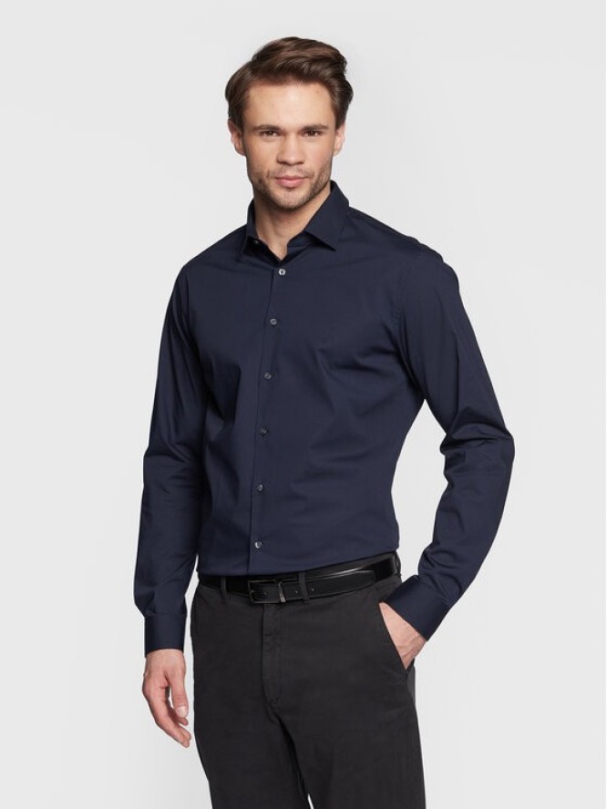 Calvin Klein Koszula K10K108229 Granatowy Slim Fit