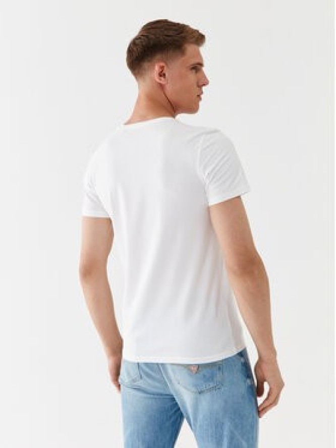 Guess T-Shirt U97M01 K6YW1 Biały Slim Fit