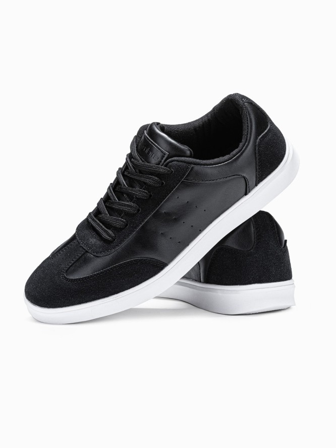 Casualowe buty męskie sneakersy OLDSCHOOL – czarne V2 OM-FOCS-0104 - 45