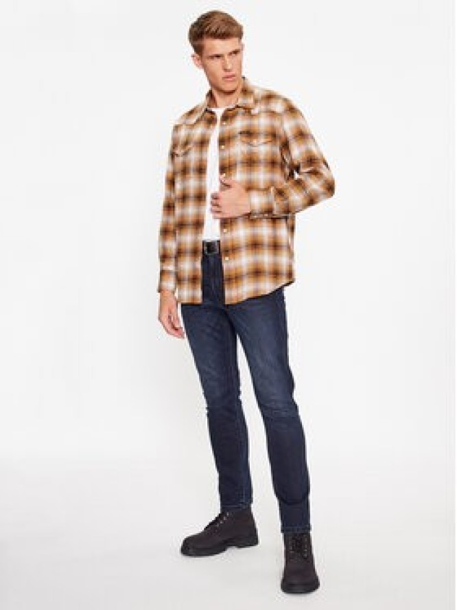 Wrangler Koszula jeansowa Western 112341159 Brązowy Regular Fit
