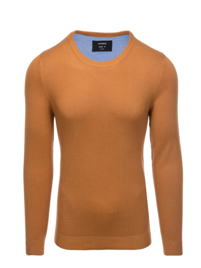 Elegancki sweter męski - camel V12 E177 - XXL