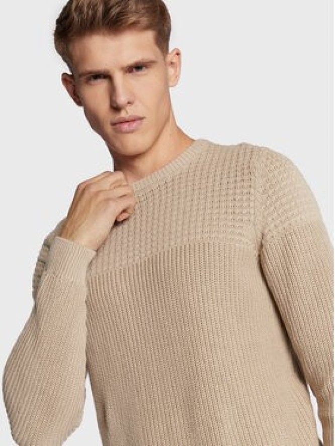 Blend Sweter 20714622 Beżowy Regular Fit