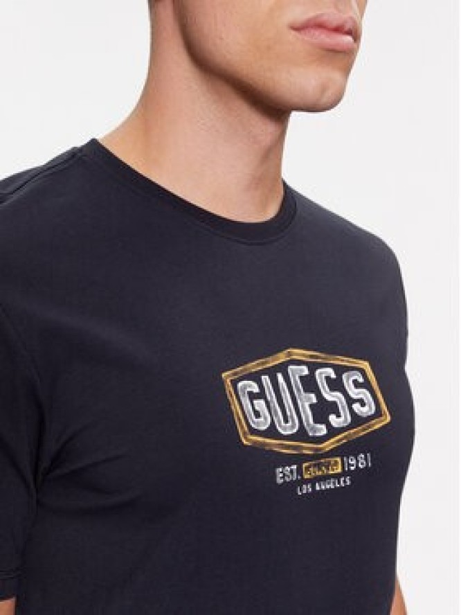 Guess T-Shirt M4RI33 J1314 Granatowy Slim Fit