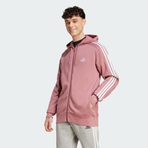 Essentials French Terry 3-Stripes Full-Zip Hoodie