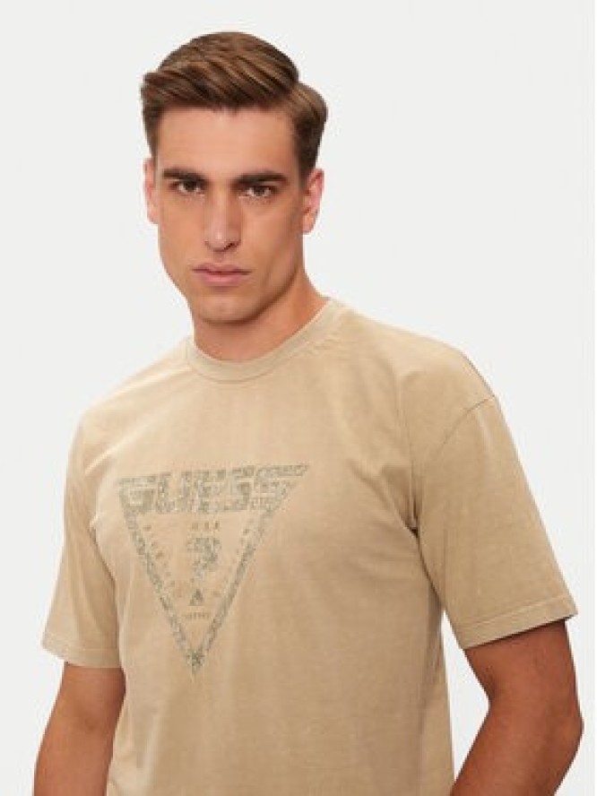 Guess T-Shirt Z4BI05 K8FQ4 Beżowy Regular Fit