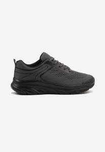 Ciemnoszare Buty Sportowe Sneakersy z Ozdobnym Tłoczeniem Wiline