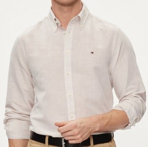 Tommy Hilfiger Koszula MW0MW34632 Beżowy Slim Fit