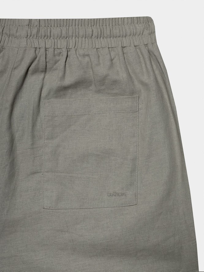 Spodnie tkaninowe z lnem męskie Outhorn - khaki