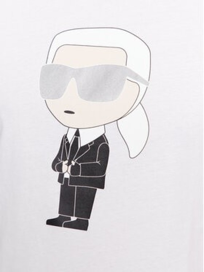 KARL LAGERFELD T-Shirt Crewneck 755071 Biały Regular Fit