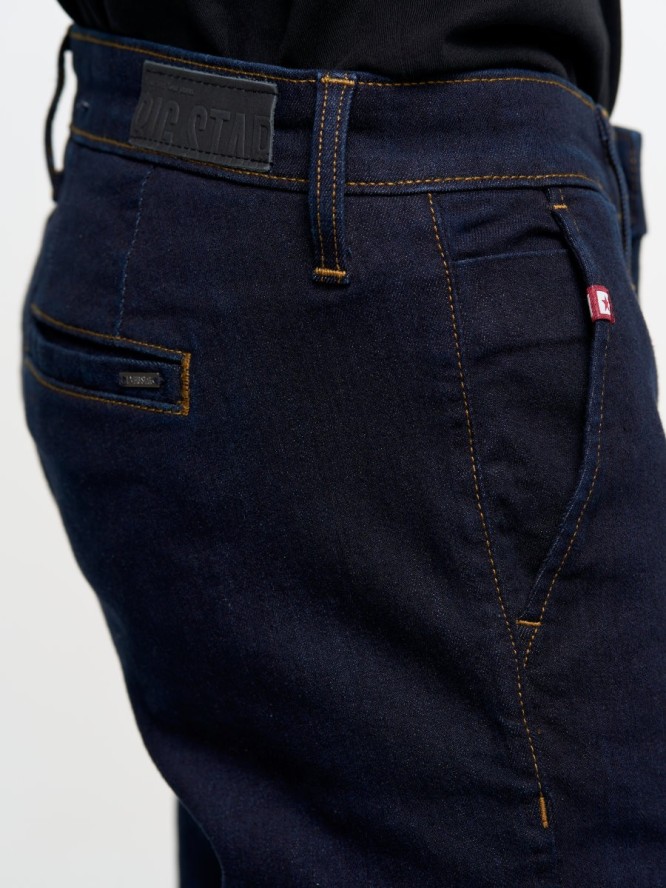 Spodnie chinosy męskie jeansowe granatowe Logan 784