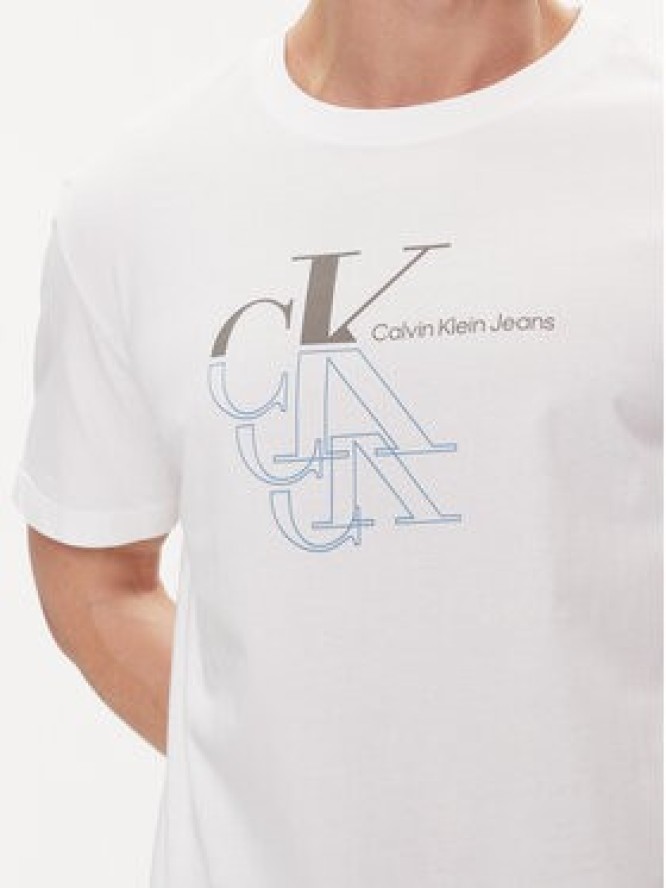 Calvin Klein Jeans T-Shirt Monogram Echo J30J325352 Biały Regular Fit