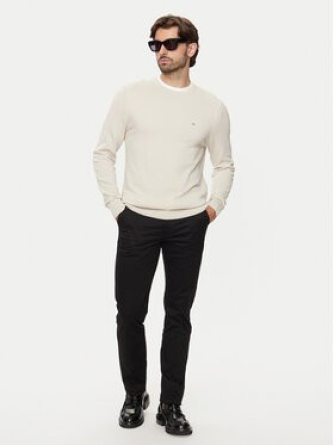 Calvin Klein Sweter K10K113410 Beżowy Slim Fit