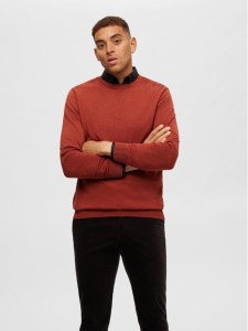 Selected Homme Sweter 16074682 Pomarańczowy Regular Fit
