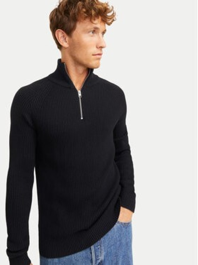 Jack&Jones Sweter Pannel 12258473 Czarny Regular Fit