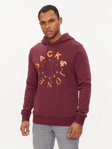 Jack&Jones Bluza Warrior 12242543 Bordowy Regular Fit