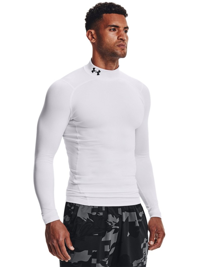 Longsleeve treningowy męski Under Armour UA Cg Armour Comp Mock - biały