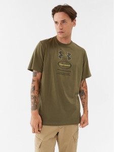 Under Armour T-Shirt Ua Core Novelty Graphic Ss 1380957 Khaki Loose Fit