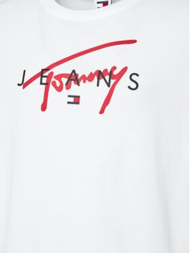 Tommy Jeans T-Shirt Signature Twist DM0DM19683 Biały Regular Fit