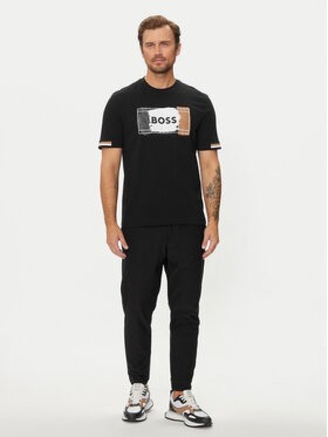 Boss T-Shirt Open 50531795 Czarny Regular Fit