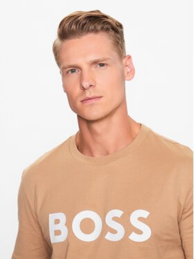 Boss T-Shirt 50495742 Beżowy Regular Fit