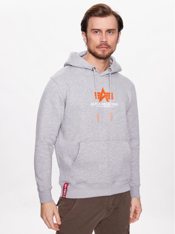 Alpha Industries Bluza Basic Hoody Rubber 178312RB Szary Regular Fit