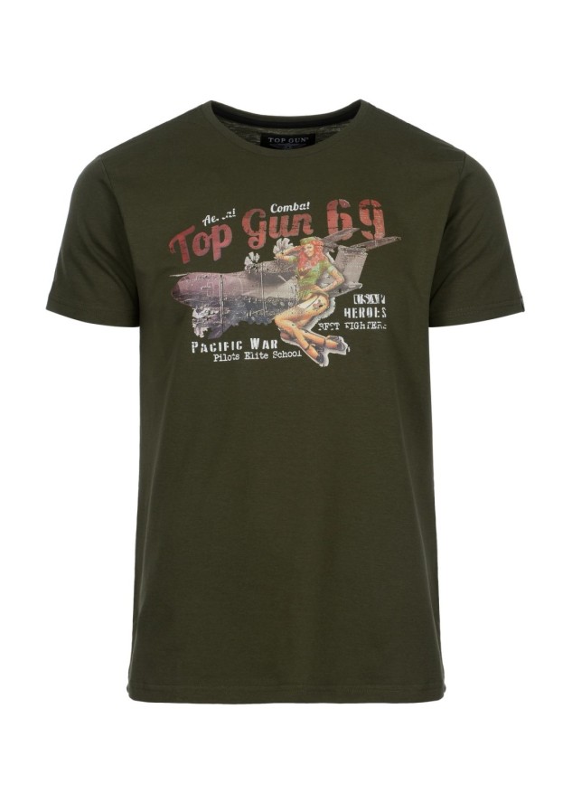 Oliwkowy T-shirt męski Top Gun