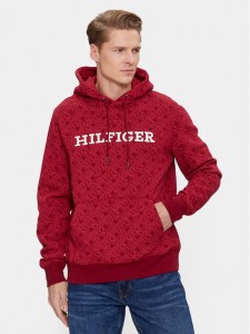 Tommy Hilfiger Bluza Aop Monogram MW0MW32703 Czerwony Regular Fit