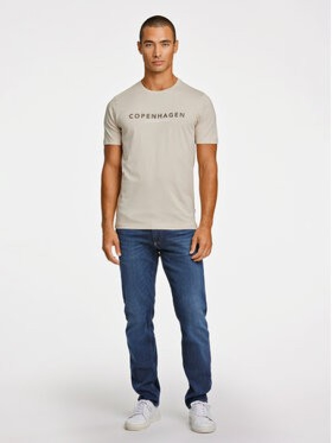 Lindbergh T-Shirt 30-400200 Beżowy Relaxed Fit